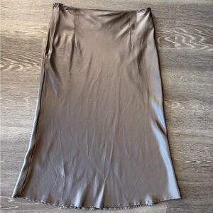 Lilysilk Silk Midi Skirt - Gray